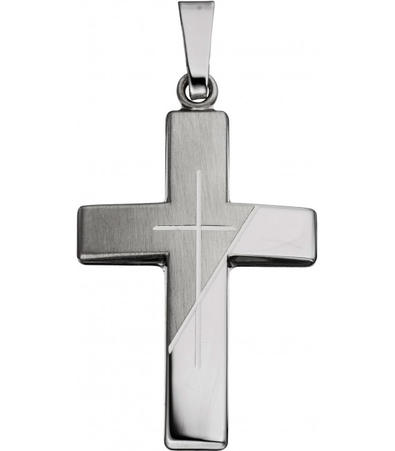 Anhänger Kreuz 925 Sterling Silber matt Kreuzanhänger Silberanhänger Silberkreuz Bild1