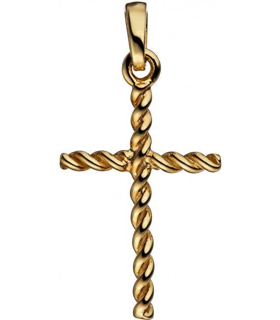 Anhänger Kreuz schmal 333 Gold Gelbgold Kreuzanhänger Goldkreuz Bild1