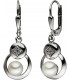 Boutons 925 Sterling Silber 2 Süßwasser Perlen 8 Zirkonia Ohrringe Ohrhänger Bild1