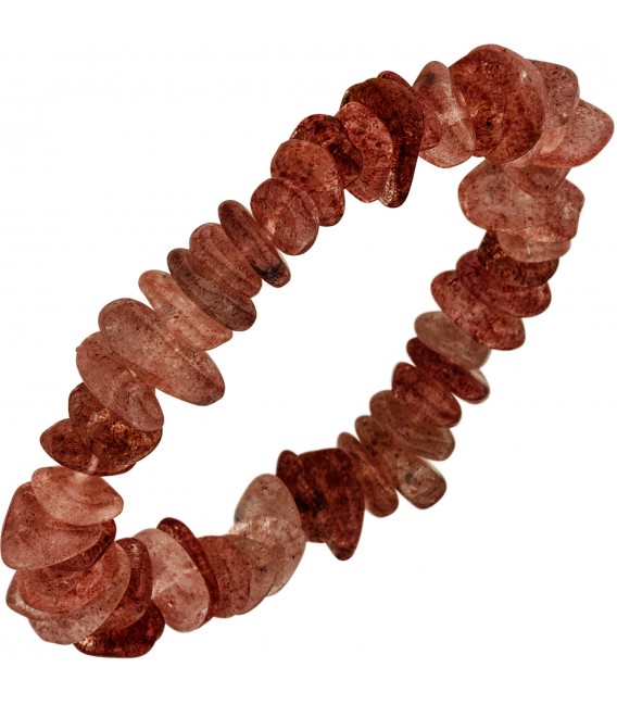 Armband Erdbeerquarz rosa 19 cm Quarzarmband Edelsteinarmband elastisch Bild1