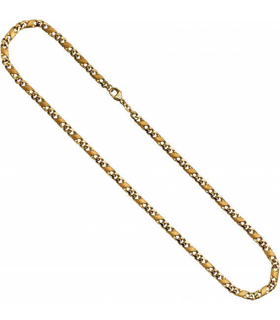 Halskette Kette 585 Gold Gelbgold massiv mattiert 50 cm Karabiner Bild1