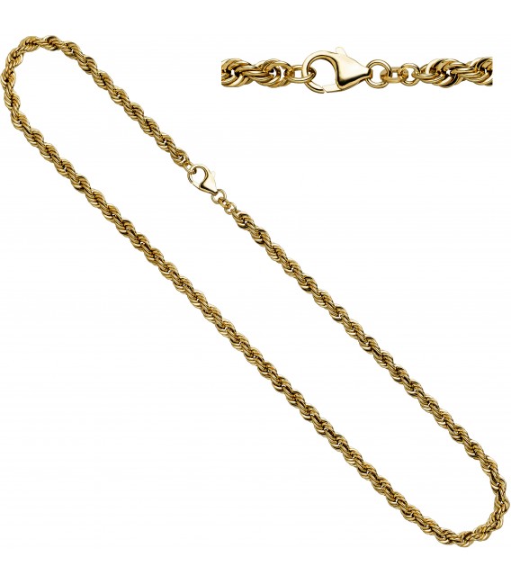 Kordelkette 333 Gelbgold 49 mm 45 cm Gold Kette Halskette Goldkette Karabiner Bild1