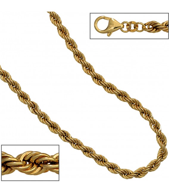 Kordelkette 333 Gelbgold 49 mm 45 cm Gold Kette Halskette Goldkette Karabiner Bild3