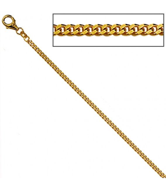 Panzerkette 333 Gelbgold diamantiert 21 mm 45 cm Gold Kette Halskette Goldkette Bild3