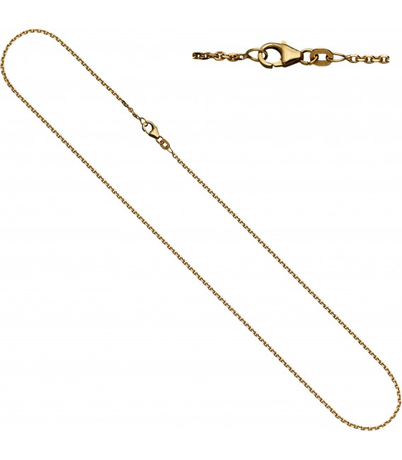 Ankerkette 333 Gelbgold diamantiert 16 mm 42 cm Gold Kette Halskette Goldkette Bild1