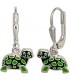 Kinder Boutons Schildkröte grün 925 Silber Ohrringe Ohrhänger Kinderohrringe Bild1