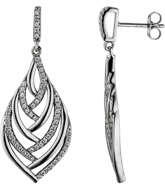 Ohrhänger 925 Sterling Silber mit Zirkonia Ohrringe Ohrstecker Silberohrringe Bild1