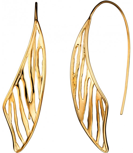 Durchzieh-Ohrhänger 925 Sterling Silber gold vergoldet Ohrringe zum Durchziehen Bild1