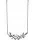 Collier Halskette Blätter Edelstahl mit Glitzereffekt 46 cm Kette Bild2