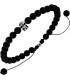 Armband Totenkopf Onyx Perlen schwarz 195 cm Onyxarmband Zugarmband Bild1