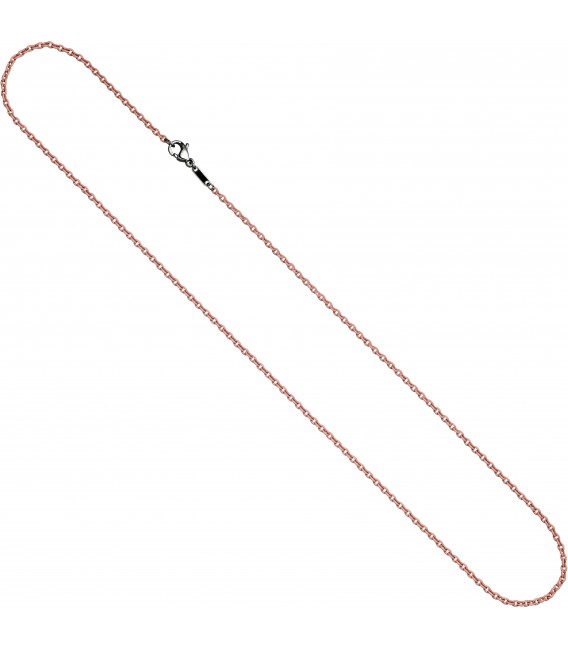Rundankerkette Edelstahl rosa lackiert 50 cm Kette Halskette Karabiner Bild2