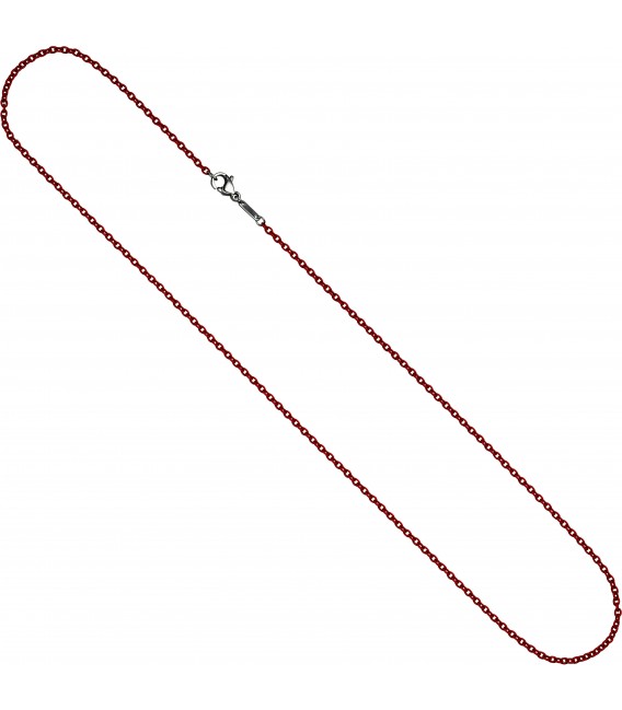 Rundankerkette Edelstahl rot lackiert 42 cm Kette Halskette Karabiner Bild2