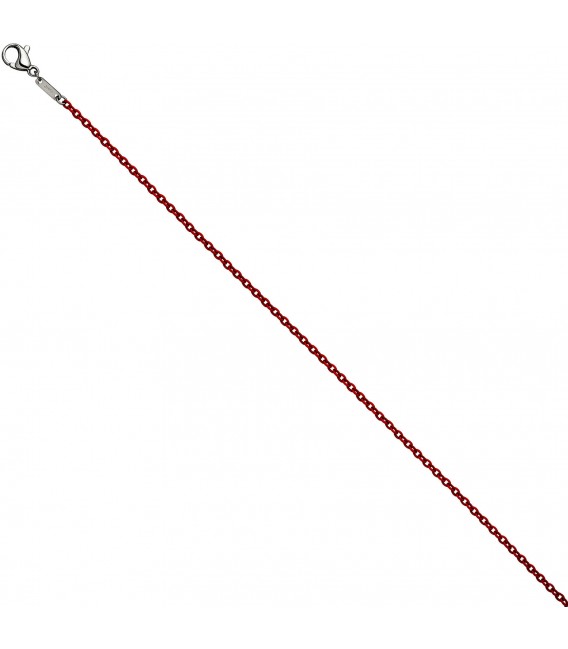 Rundankerkette Edelstahl rot lackiert 42 cm Kette Halskette Karabiner Bild3
