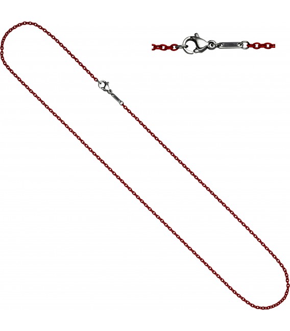 Rundankerkette Edelstahl rot lackiert 50 cm Kette Halskette Karabiner Bild1