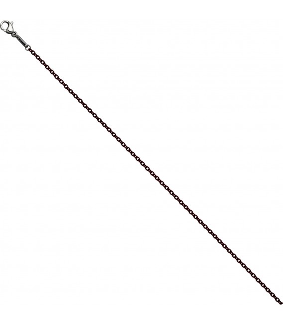 Rundankerkette Edelstahl rot weinrot lackiert 42 cm Kette Halskette Karabiner Bild3
