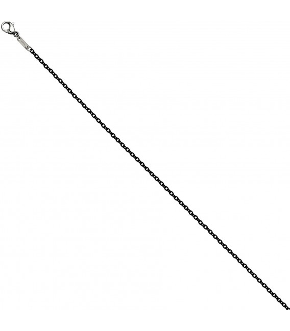 Rundankerkette Edelstahl grau lackiert 42 cm Kette Halskette Karabiner Bild3