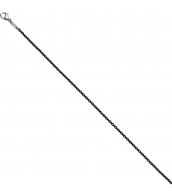 Rundankerkette Edelstahl schwarz lackiert 42 cm Kette Halskette Karabiner Bild3