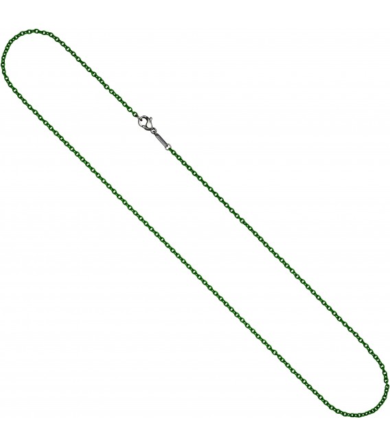 Rundankerkette Edelstahl grün lackiert 42 cm Kette Halskette Karabiner Bild2