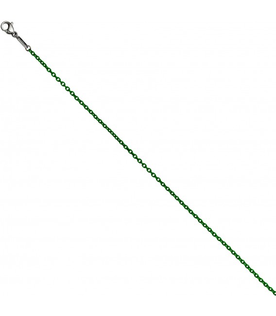 Rundankerkette Edelstahl grün lackiert 42 cm Kette Halskette Karabiner Bild3
