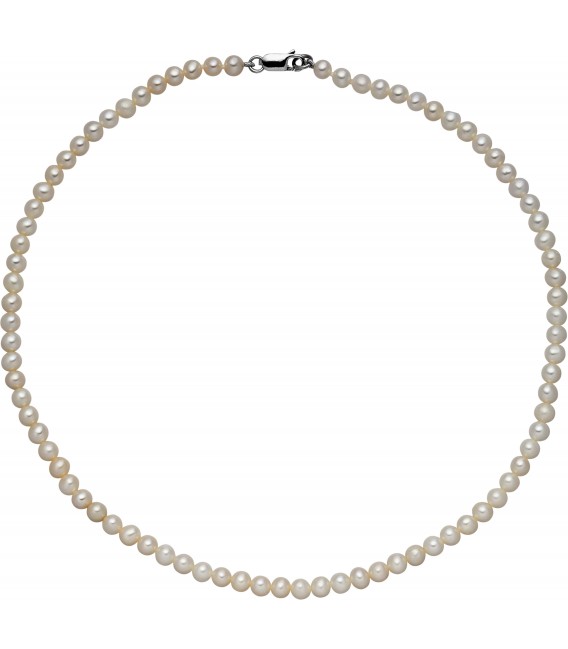 Kette mit Süßwasser Perlen und 925 Sterling Silber 45 cm Perlenkette Bild1