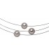 Collier Kette Halskette 3-reihig Edelstahl mit 3 Akoya Perlen 42 cm Bild2