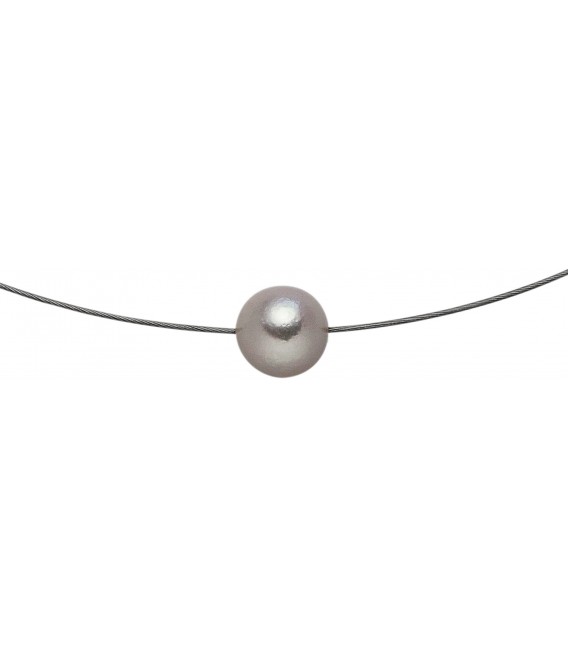 Collier Kette Halskette Edelstahl mit 1 Akoya Perle 42 cm Bild2