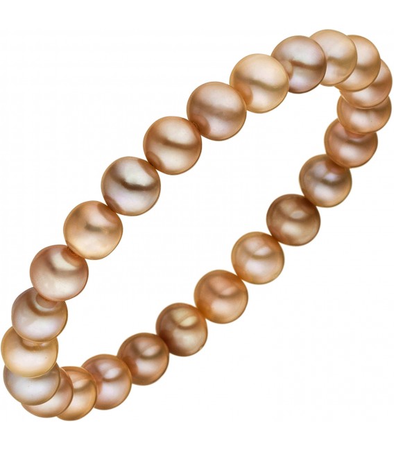 Armband mit Süßwasser Perlen natur 19 cm Perlenarmband elastisch Bild1