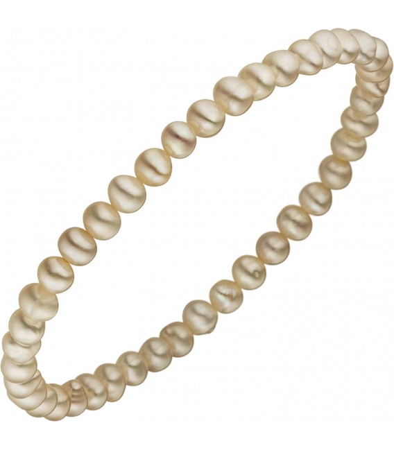 Armband mit Süßwasser Perlen 19 cm Perlenarmband elastisch Bild1