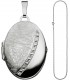 Medaillon oval Anhänger zum Öffnen für 2 Fotos 925 Silber mit Kette 50 cm Bild2