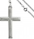 Anhänger Kreuz 925 Silber teil matt Kreuzanhänger Silberkreuz mit Kette 50 cm Bild1