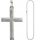 Anhänger Kreuz 925 Silber teil matt Kreuzanhänger Silberkreuz mit Kette 50 cm Bild2
