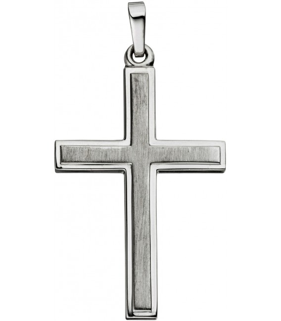 Anhänger Kreuz 925 Silber teil matt Kreuzanhänger Silberkreuz mit Kette 50 cm Bild3