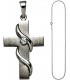 Anhänger Kreuz 925 Silber 1 Zirkonia Kreuzanhänger Silberkreuz mit Kette 50 cm Bild2