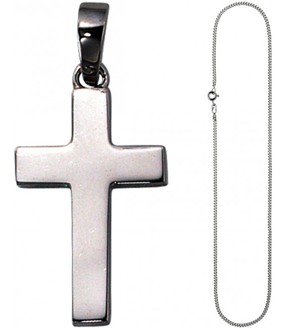 Anhänger Kreuz 925 Silber Kreuzanhänger Silberkreuz mit Kette 50 cm Bild2