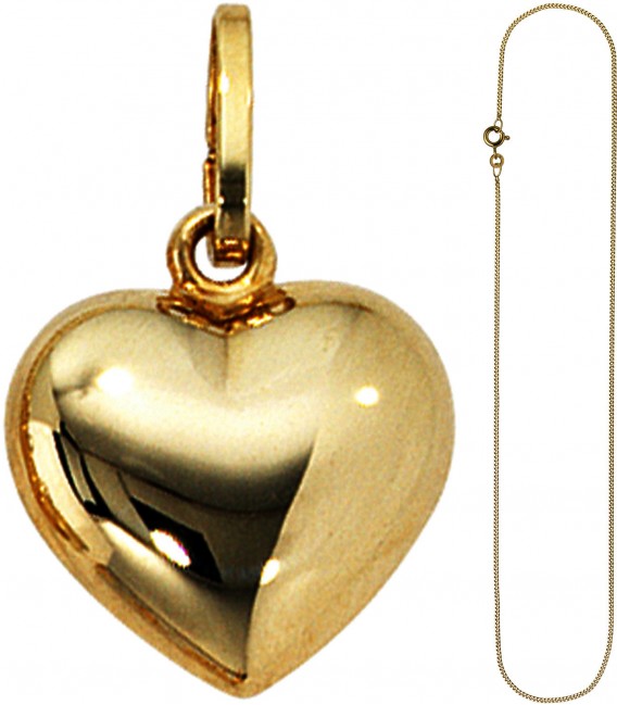 Anhänger Kleines Herz Herzchen 333 Gold mit Kette 50 cm Goldherz Bild2