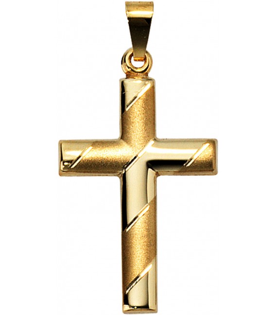 Anhänger Kreuz 333 Gold Gelbgold mit Kette 45 cm Goldkreuz Kreuzanhänger Bild3