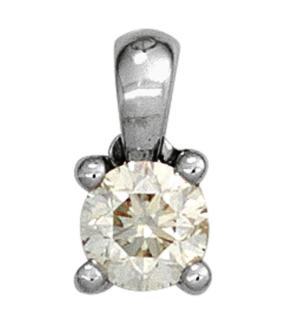 Anhänger 585 Gold Weißgold 1 Diamant Brillant 015ct. Solitär Diamantanhänger Bild1