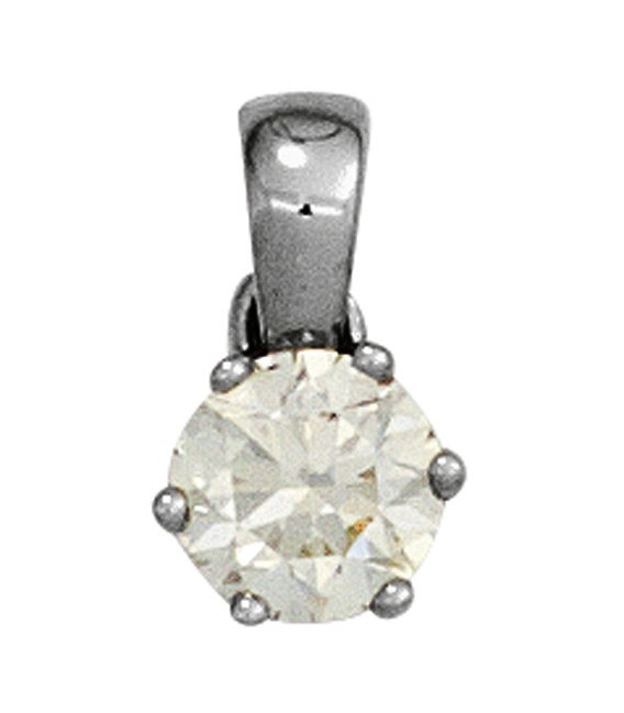 Anhänger 585 Gold Weißgold 1 Diamant Brillant 025ct. Solitär Diamantanhänger Bild1