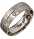 Partner Ring 925 Sterling Silber rhodiniert eismatt 1 Zirkonia Silberring Bild1