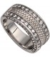 Damen Ring breit 925 Sterling Silber rhodiniert mattiert 64 Zirkonia Silberring Bild1