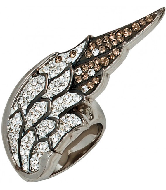Damen Ring Engelsflügel 925 Sterling Silber mit SWAROVSKI® ELEMENTS Silberring Bild1