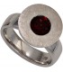 Damen Ring 925 Sterling Silber rhodiniert eismatt 1 Granat rot Silberring Bild1