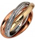 Damen Ring verschlungen 585 Gold tricolor dreifarbig 64 Diamanten Brillanten Bild2