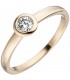 Damen Ring 585 Gold Gelbgold 1 Diamant Brillant Goldring Diamantring Bild1