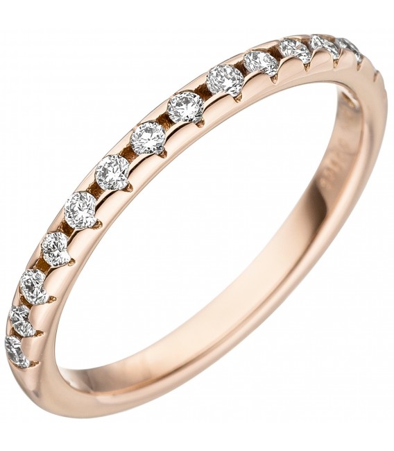 Damen Ring 585 Gold Rotgold 15 Diamanten Brillanten Rotgoldring Diamantring Bild1