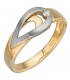 Damen Ring 585 Gold Gelbgold Weißgold bicolor matt 1 Diamant Brillant Bild1