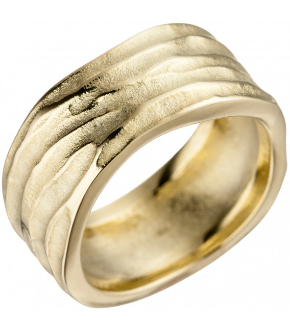 Damen Ring 585 Gold Gelbgold matt mattiert Goldring Bild1 Großbild