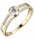 Damen Ring 333 Gold Gelbgold 21 Zirkonia Goldring Bild1