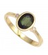 Damen Ring 585 Gold Gelbgold 1 Turmalin grün 2 Diamanten 002ct. Goldring Bild1
