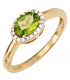 Damen Ring 585 Gold Gelbgold bicolor 1 Peridot grün 20 Diamanten Peridotring Bild1